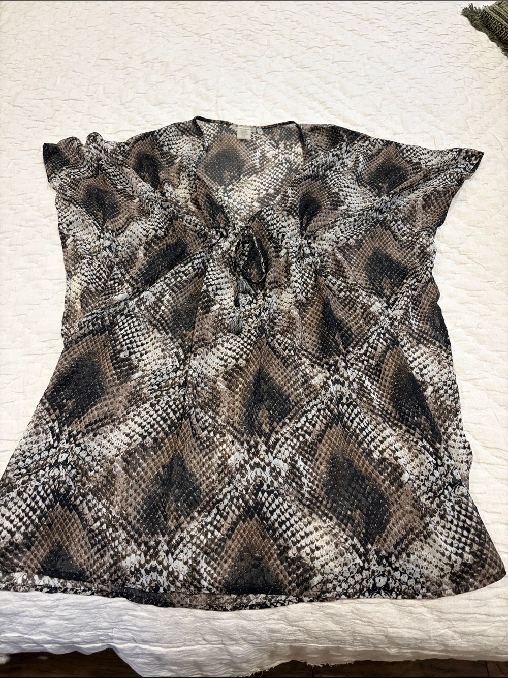 BLEU/Rob Beattie Reptile Print Swim Cover Up- S- NWOT